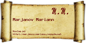 Marjanov Mariann névjegykártya