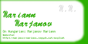 mariann marjanov business card